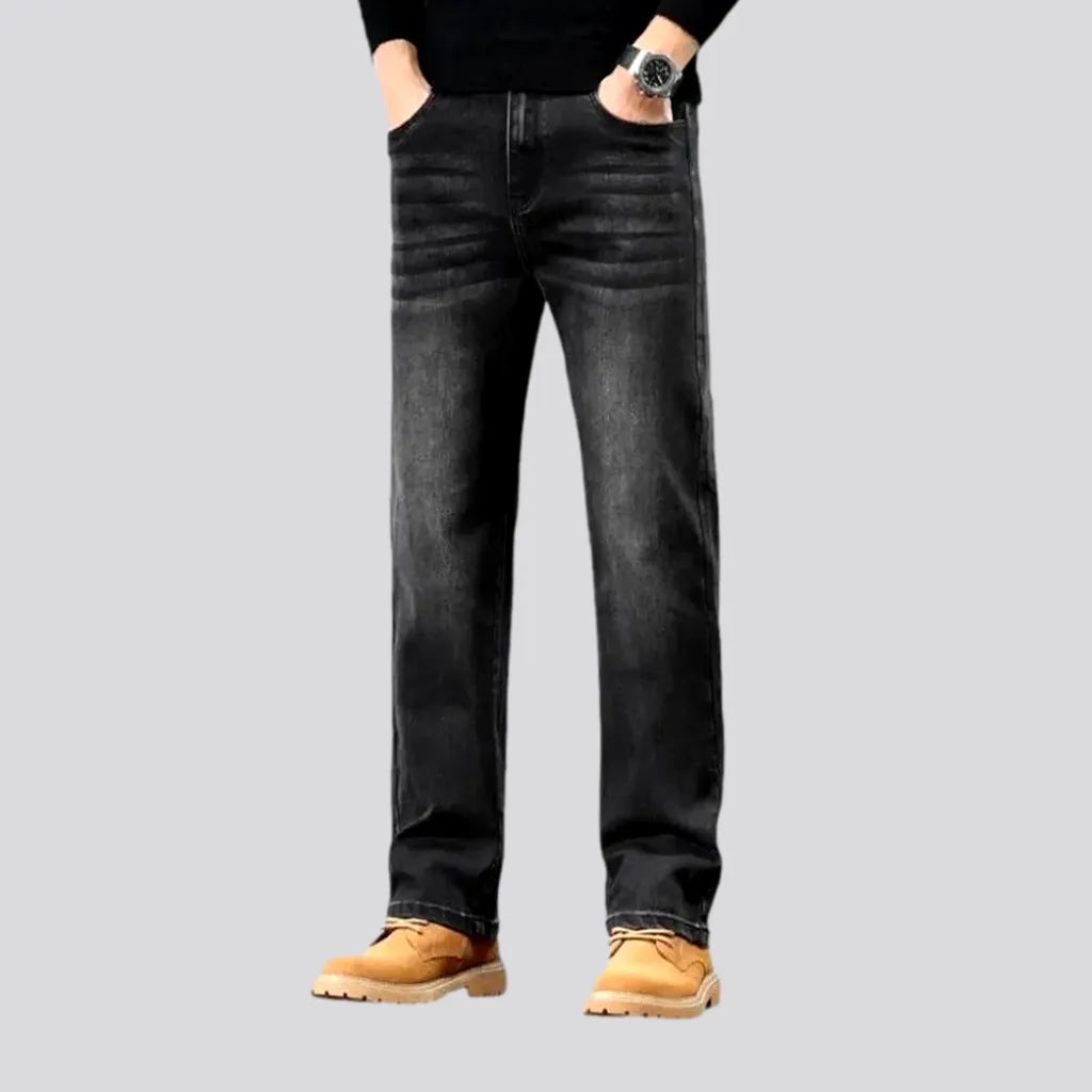 Shopping Jeans for Convenient -Whiskered and straight fit men's jeans