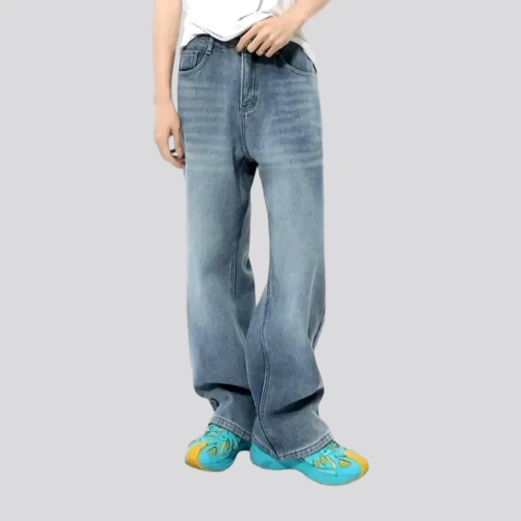 Cargo Jeans for Utility -Faded wash stylish men's jeans