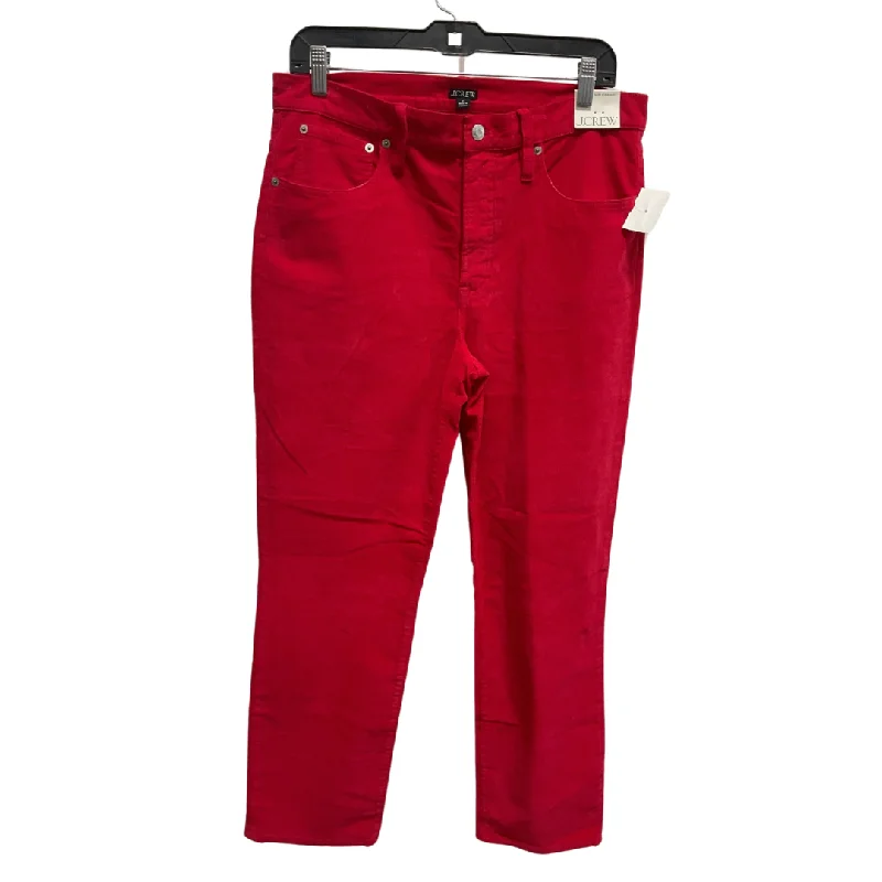 Multi-pocket pants for organized travel convenience -Pants Corduroy By J. Crew In Red, Size: 12