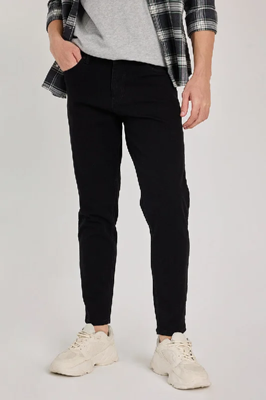 Tapered Jeans for Modern -Black Tapered Fit Jeans