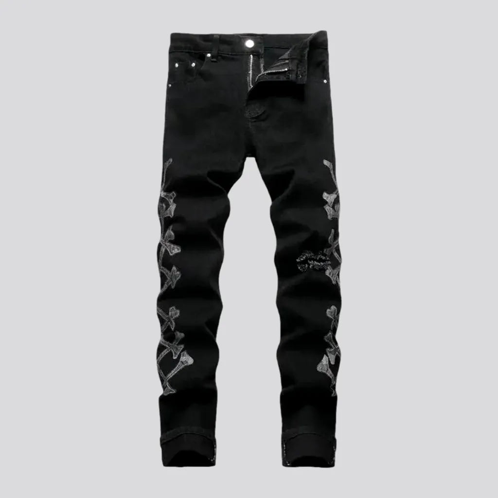 Organic Jeans for Natural -Mid rise painted skinny men's jeans