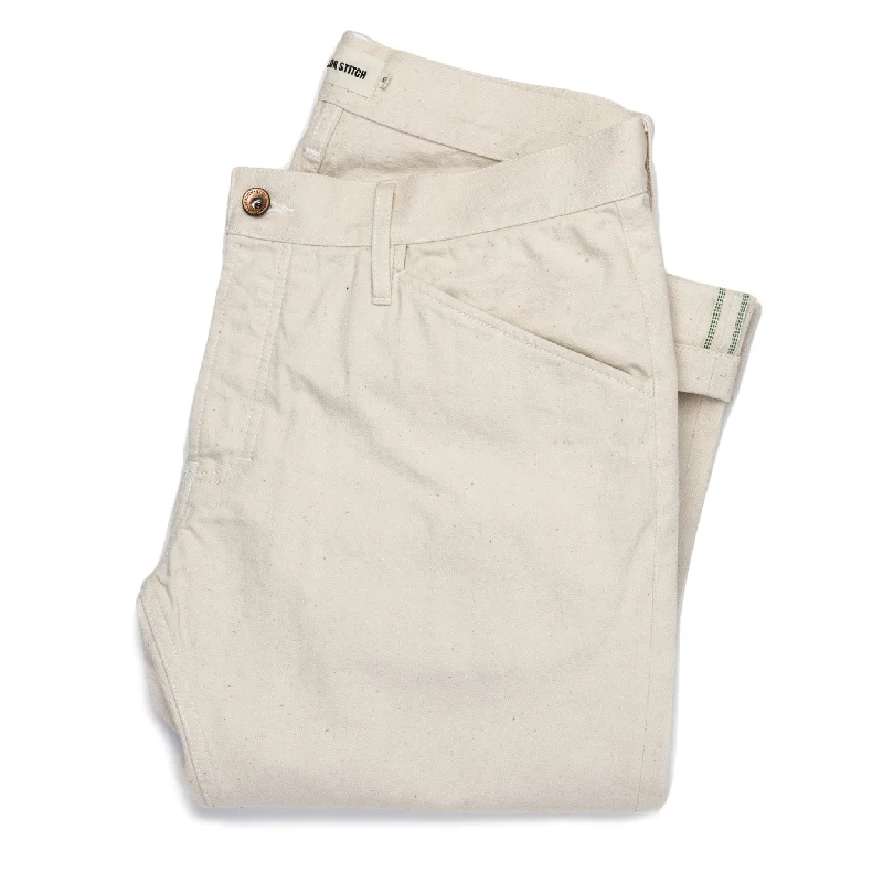 Waterproof rain pants for stormy weather protection -The Camp Pant in Organic Natural Selvage