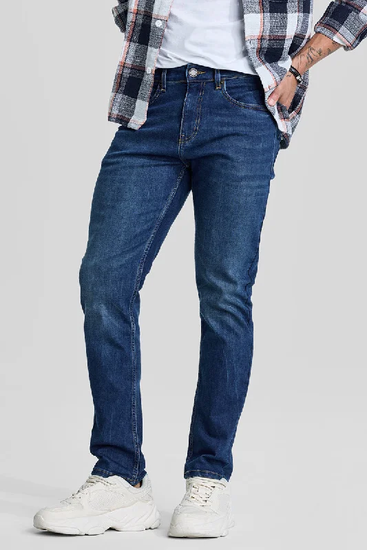 Affordable Jeans for Budget -Dark Blue Tapered Fit Jeans