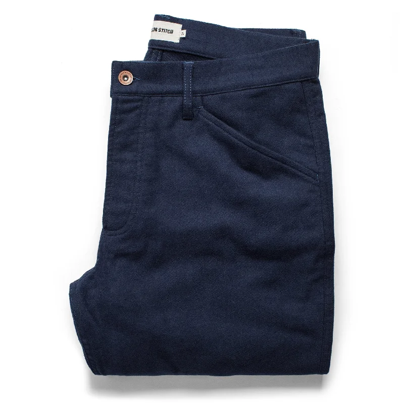 Waterproof work pants for wet job conditions -The Camp Pant in Navy Moleskin