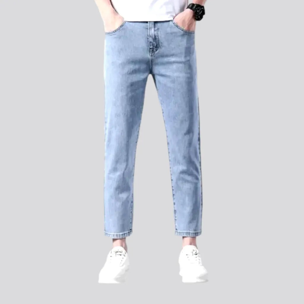 School Jeans for Uniform -Ankle-length men's thin jeans