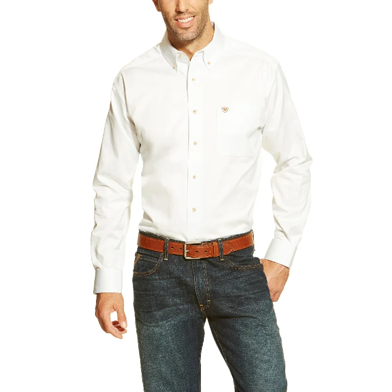 Lead Free Blouses for Health -Ariat Solid Twill Shirt (White)