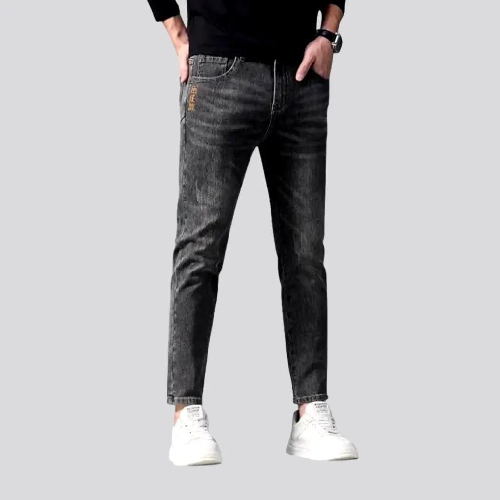 Travel Jeans for On-the-go -Vintage washed out slim jeans for men