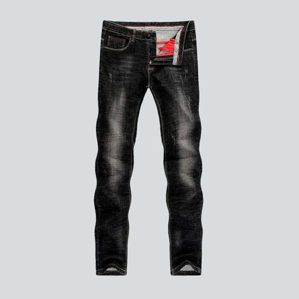 Organic Jeans for Natural -Black sanded jeans for men