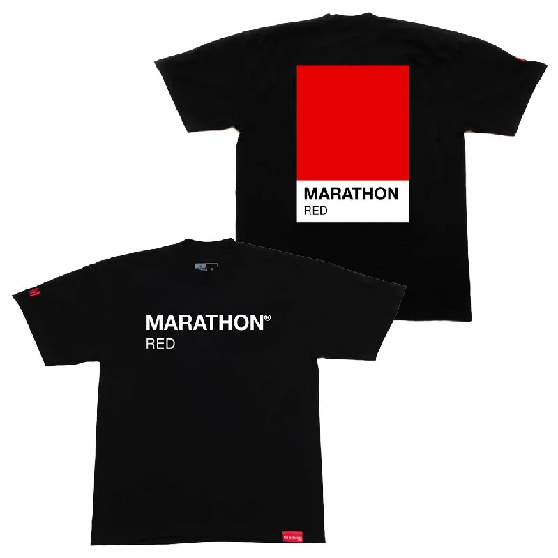 Chambray Shirts for Soft -Marathon Red Pantone T-shirt - Black