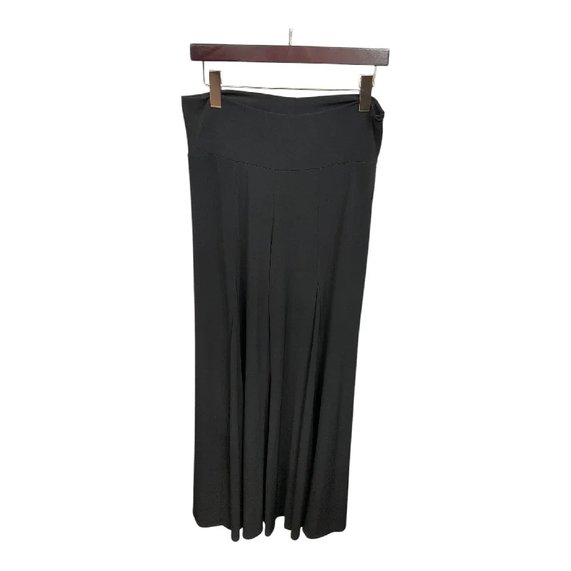 Pleated trousers pants for sophisticated gentleman charm -Pants Wide Leg By Bisou Bisou In Black, Size: 14