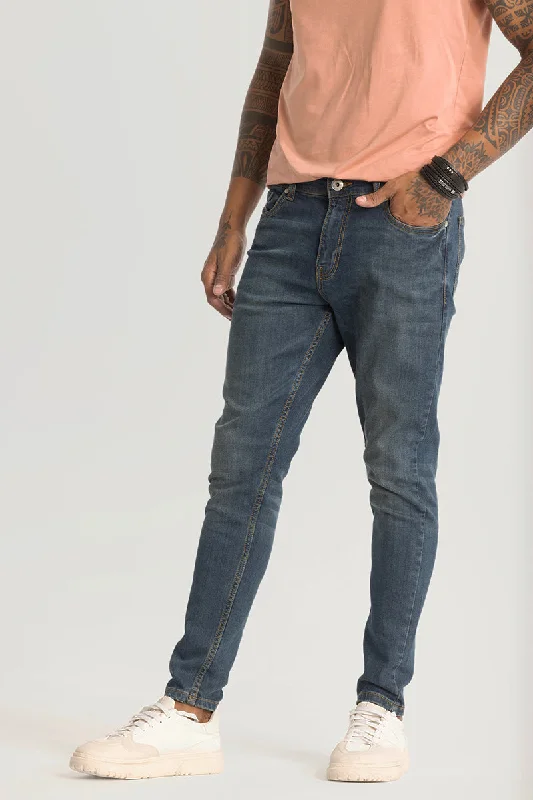 Holiday Jeans for Festive -Denim Blue Plain Skinny Fit Jeans