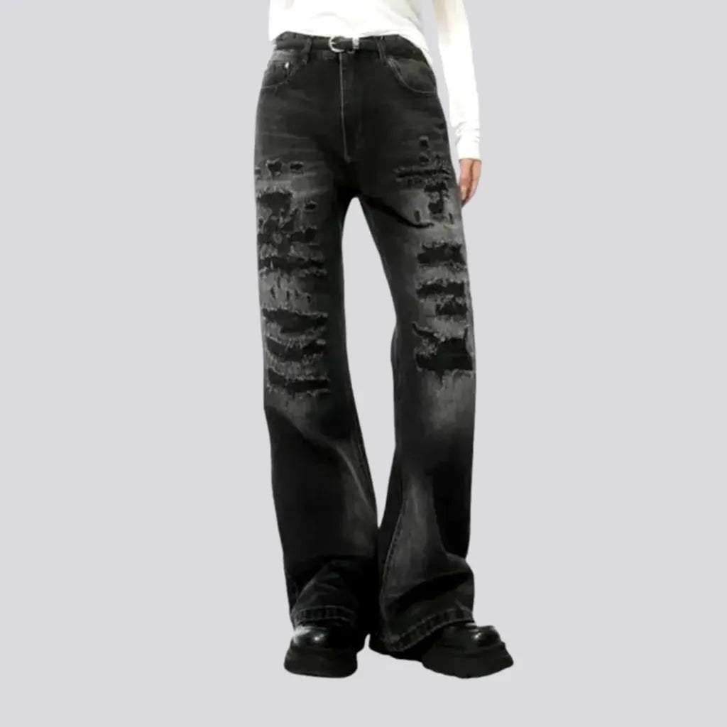 Relaxed Jeans for Comfortable -Mid-waist wide fit men's jeans