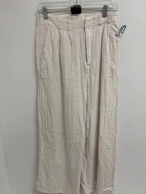 Pleated trousers pants for sophisticated gentleman charm -Pants Linen By Z Supply In Cream, Size: 8