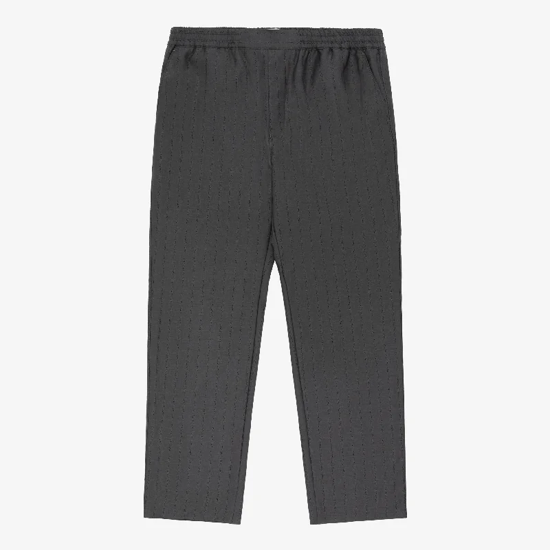 Heavy-duty work pants with tool pocket storage -Striped Jacquard Elasticated Waist Trouser