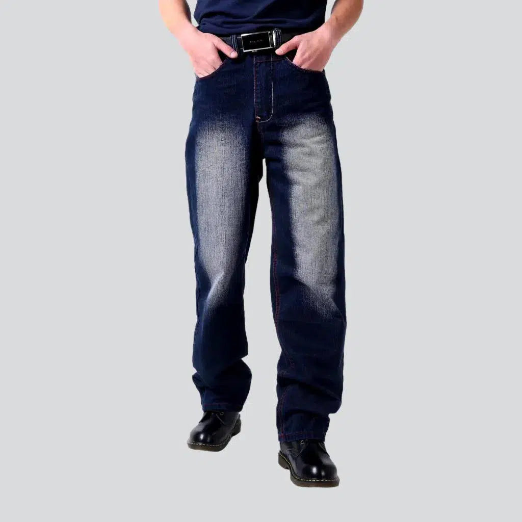 Hiking Jeans for Trail -Dark-wash men's jeans