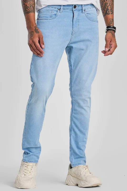 School Jeans for Uniform -Light Blue Tapered Fit Jeans