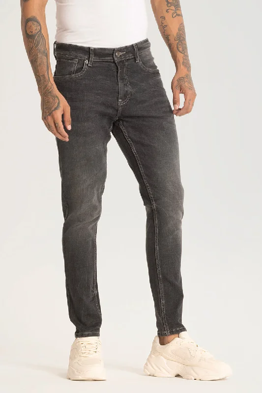 Charcoal Grey Plain Skinny Fit Jeans