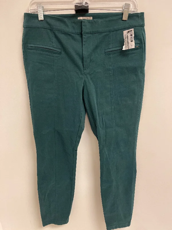 Luxury silk pants for glamorous evening wear -Pants Other By Loft In Green, Size: 8p