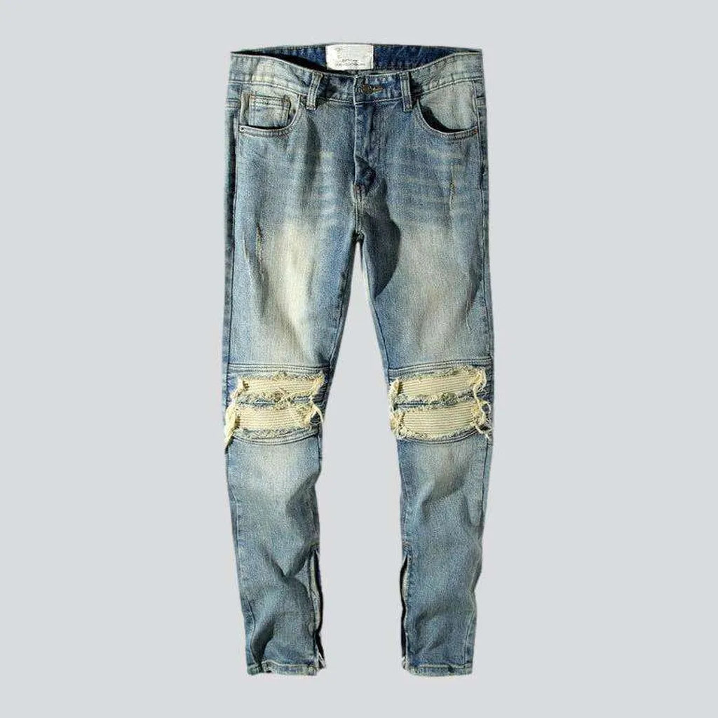 Distressed Jeans for Edgy Style -Distressed knees jeans for men