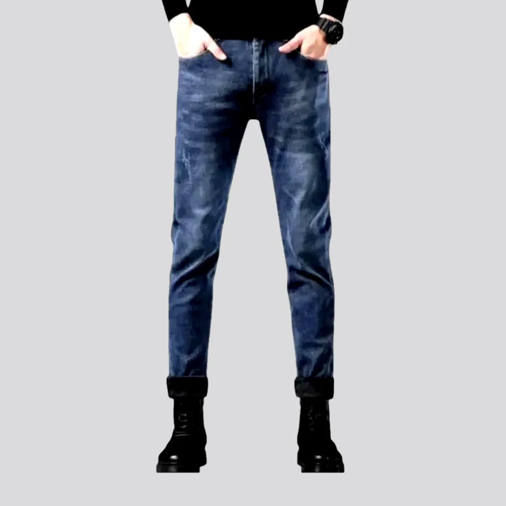 Fashion Jeans for Trendsetter -Slim fit lined casual men's jeans