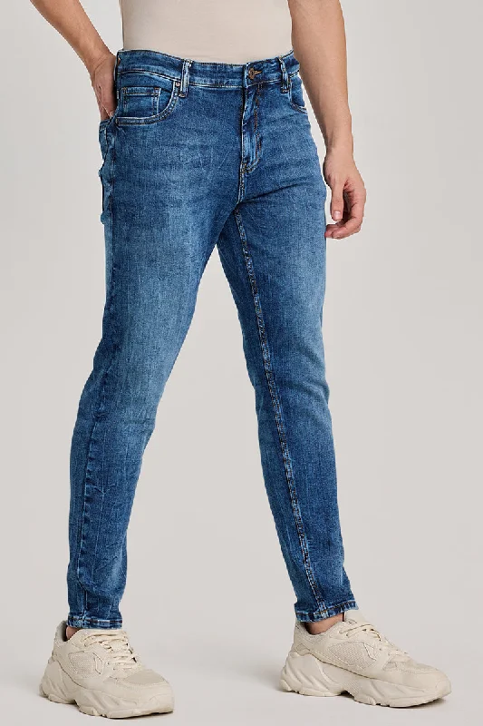 Holiday Jeans for Festive -Blue Tapered Fit Jeans