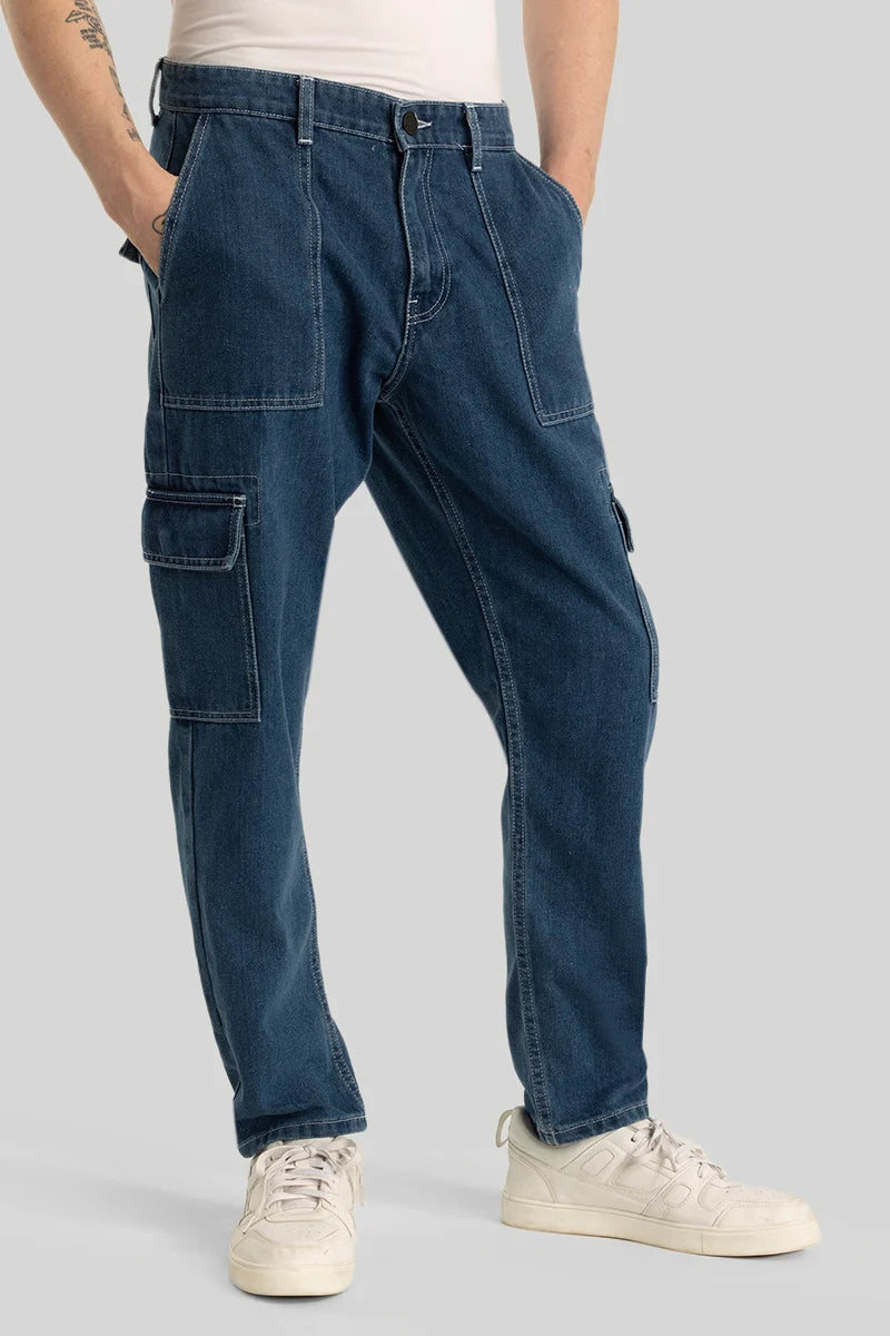 Travel Jeans for On-the-go -Daniele Blue Baggy Fit Jeans