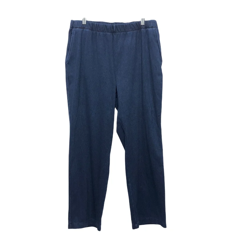 Tailored khaki pants for smart casual attire -Pants Other By Lands End In Blue Denim, Size:Mp