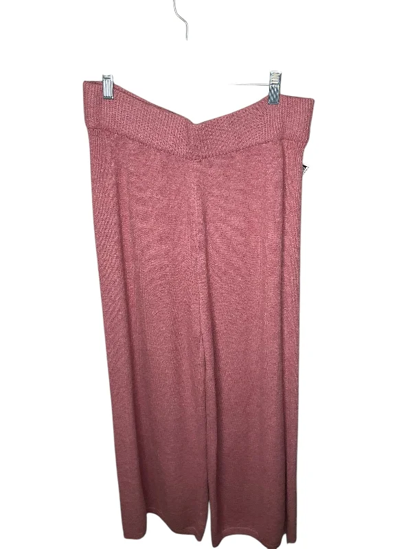 Warm flannel pants for chilly morning lounging -Pants Lounge By A New Day In Pink, Size: M