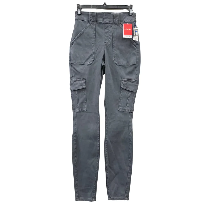 Stretch twill pants for flexible office comfort -Pants Cargo & Utility By Spanx In Grey, Size: S