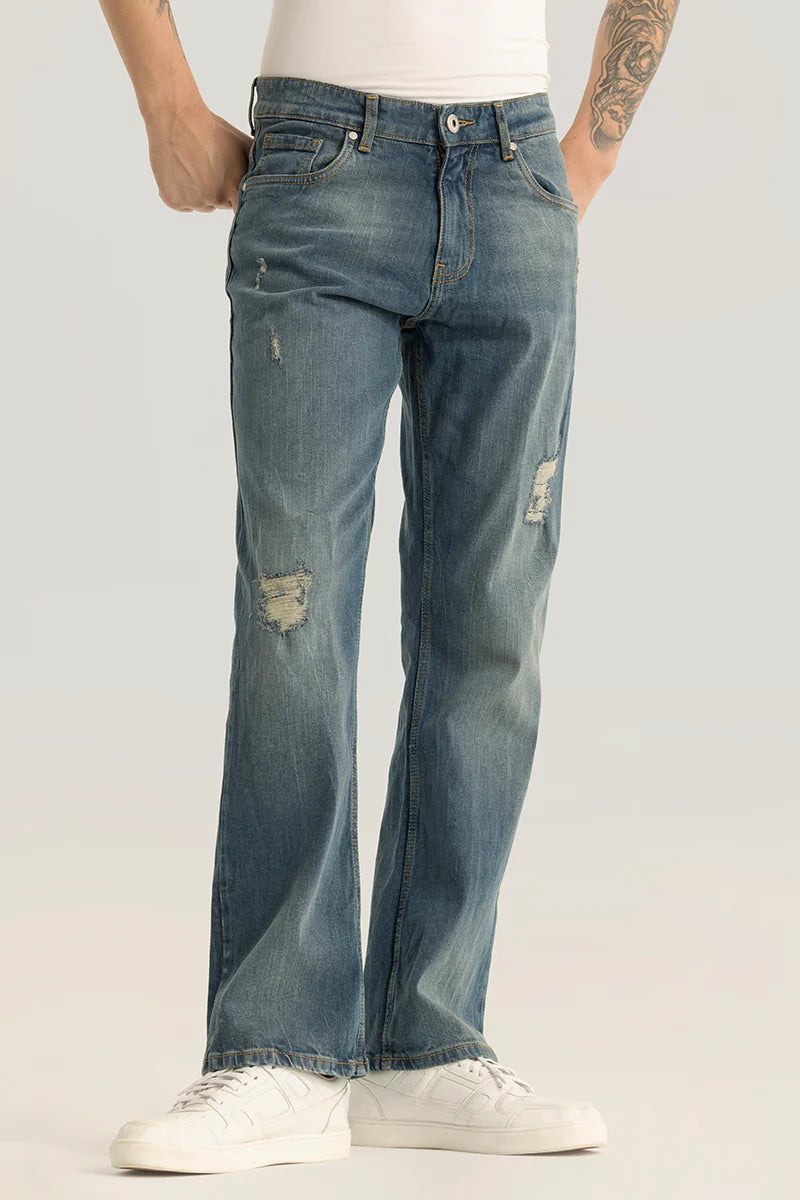 Bootcut Jeans for Flattering -Vanguard Blue Distressed Bootcut Jeans