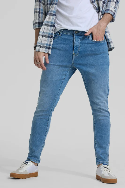 Light Wash Jeans for Casual -Light Blue Skinny Fit Jeans