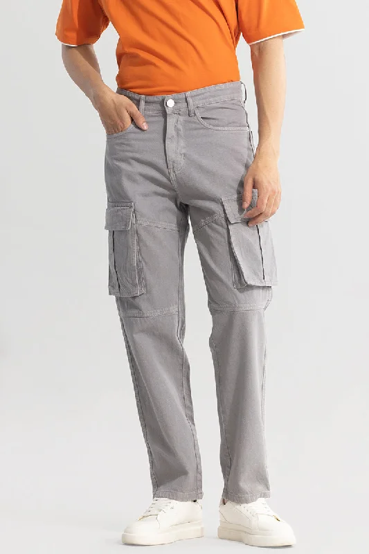 Cargo Pants with Cargo Pockets for Architects -Adventure-Ready Grey Cargo Jeans