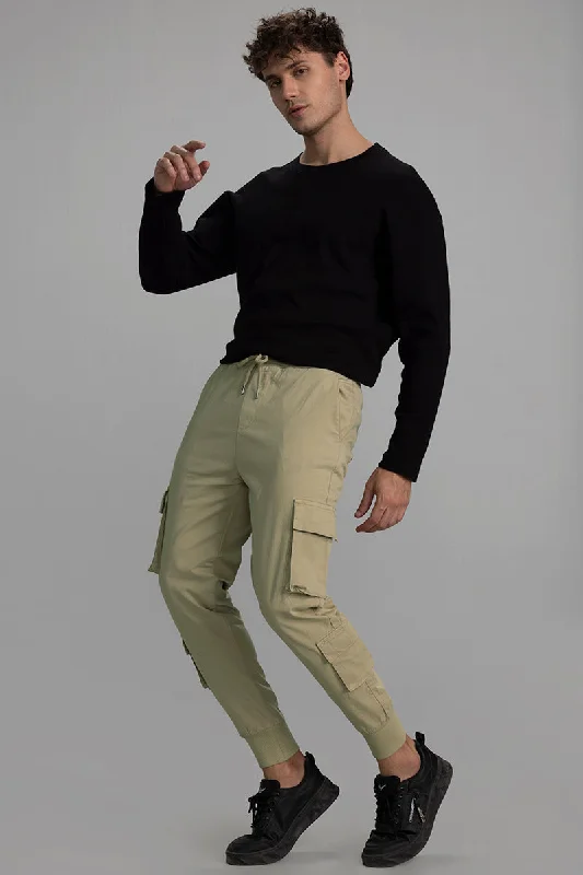 Cargo Pants with Cargo Pockets for Olympians -Streetstyle Beige Cargo Pant