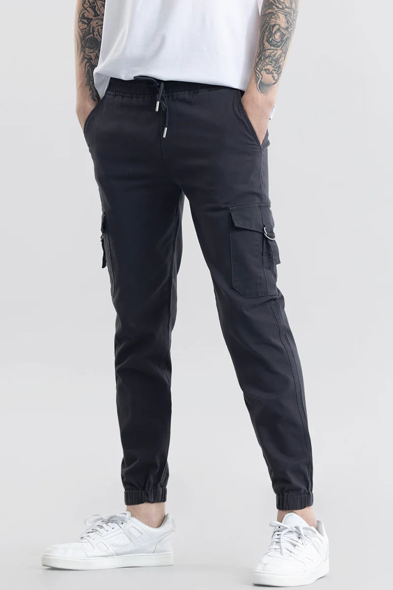 Cargo Pants with Cargo Pockets for Running -Noemi Black Cargo Pant