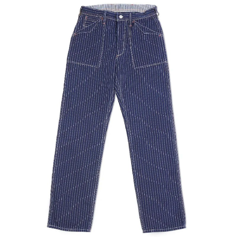 Cargo Pants with Cargo Pockets for Hunting -Freewheelers 2112001 Longshoreman Overall - Indigo Wabash Stripe