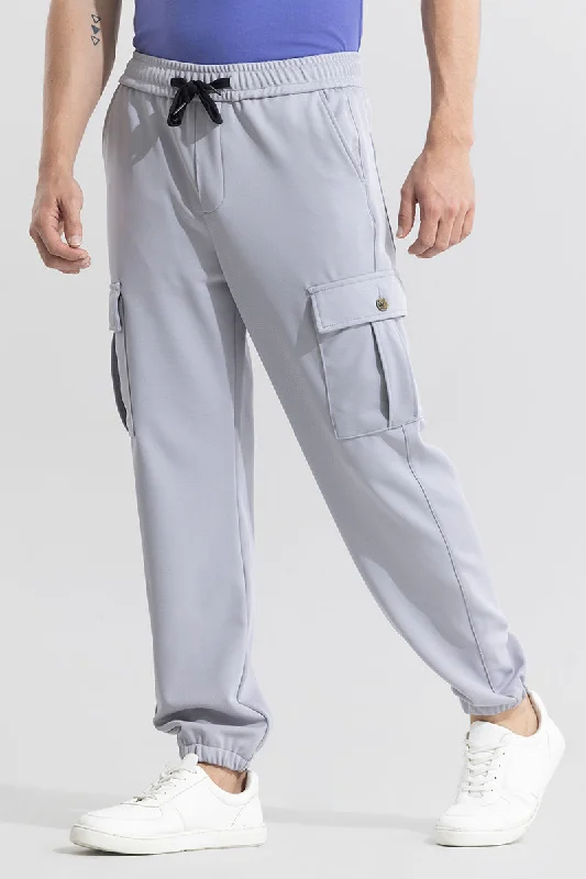 Cargo Pants with Cargo Pockets for Office -MetroMover Grey Cargo Jogger