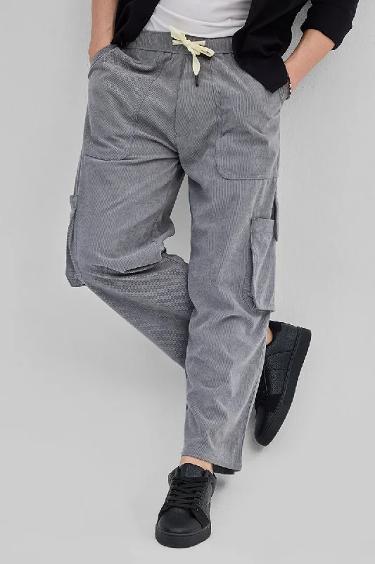 Cargo Pants with Cargo Pockets for Farming -Light Grey Baggy Fit Cargo Pants