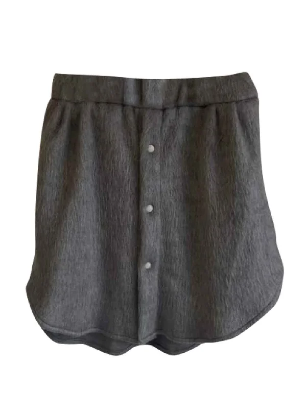 Retro Blouses for Throwback -Grey Shirt Tail Skirt