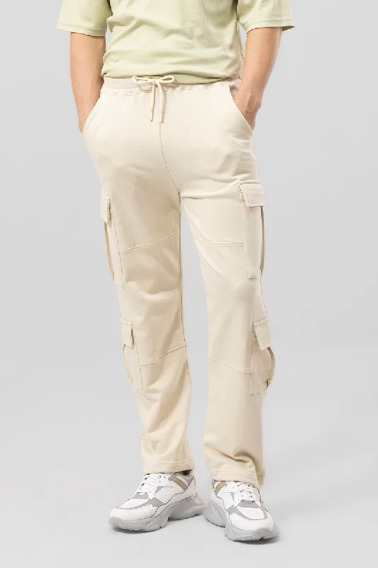 Cargo Pants with Cargo Pockets for Concert -Envy Cream Relaxed Fit Jogger