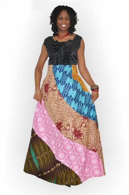 Pink Dresses for Feminine -Patchwork African Print Dress