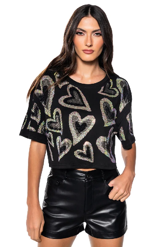 Nursing Blouses for Mothers -HEART ON MY SLEEVE SHORT SLEEVE T-SHIRT