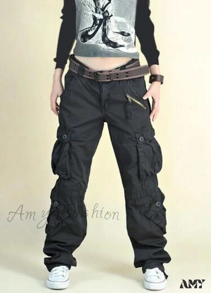 Cargo Pants with Cargo Pockets for Yoga -Amy Fashion - New Arrival Fashion Hip Hop Loose Pants