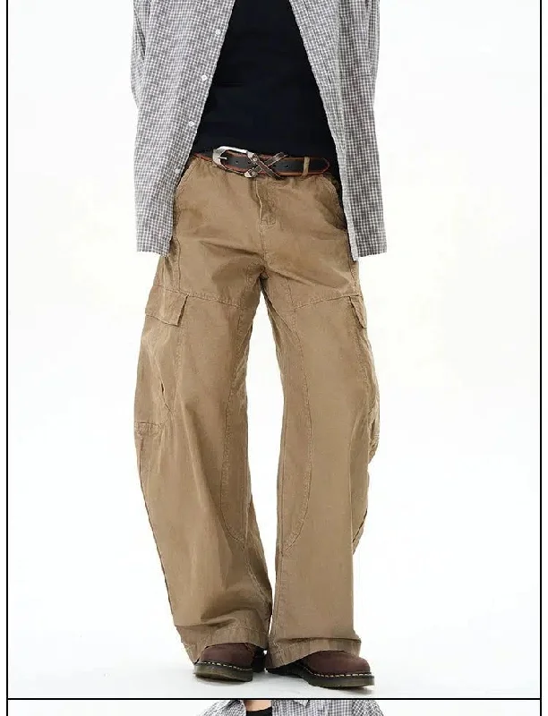 Cargo Pants with Cargo Pockets for Snowboarding -Washed Side Pockets Cargo Pants