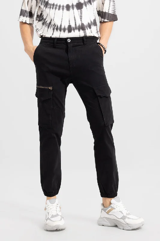 Cargo Pants with Cargo Pockets for Students -Rugger Black Cargo Pant