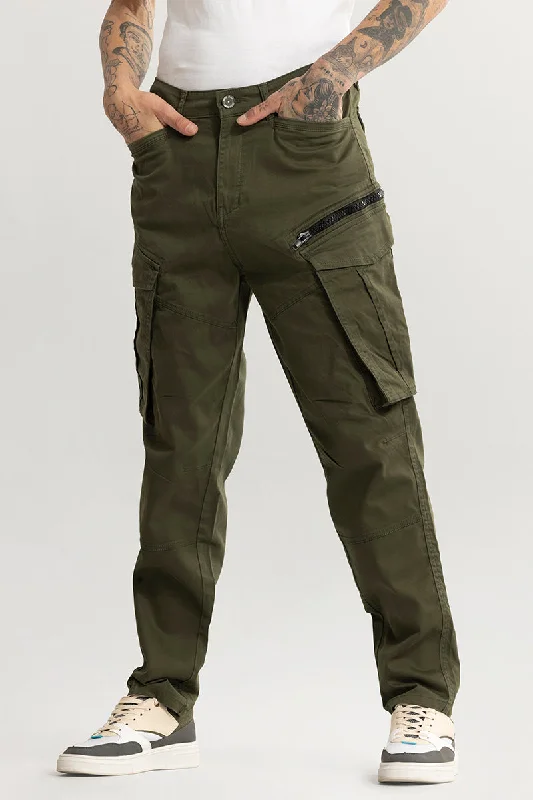 Cargo Pants with Cargo Pockets for Rafting -Kyubic Olive Cargo Pant