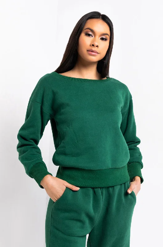 African Blouses with Culture -PAXTON ROXANNE SWEATSHIRT GREEN