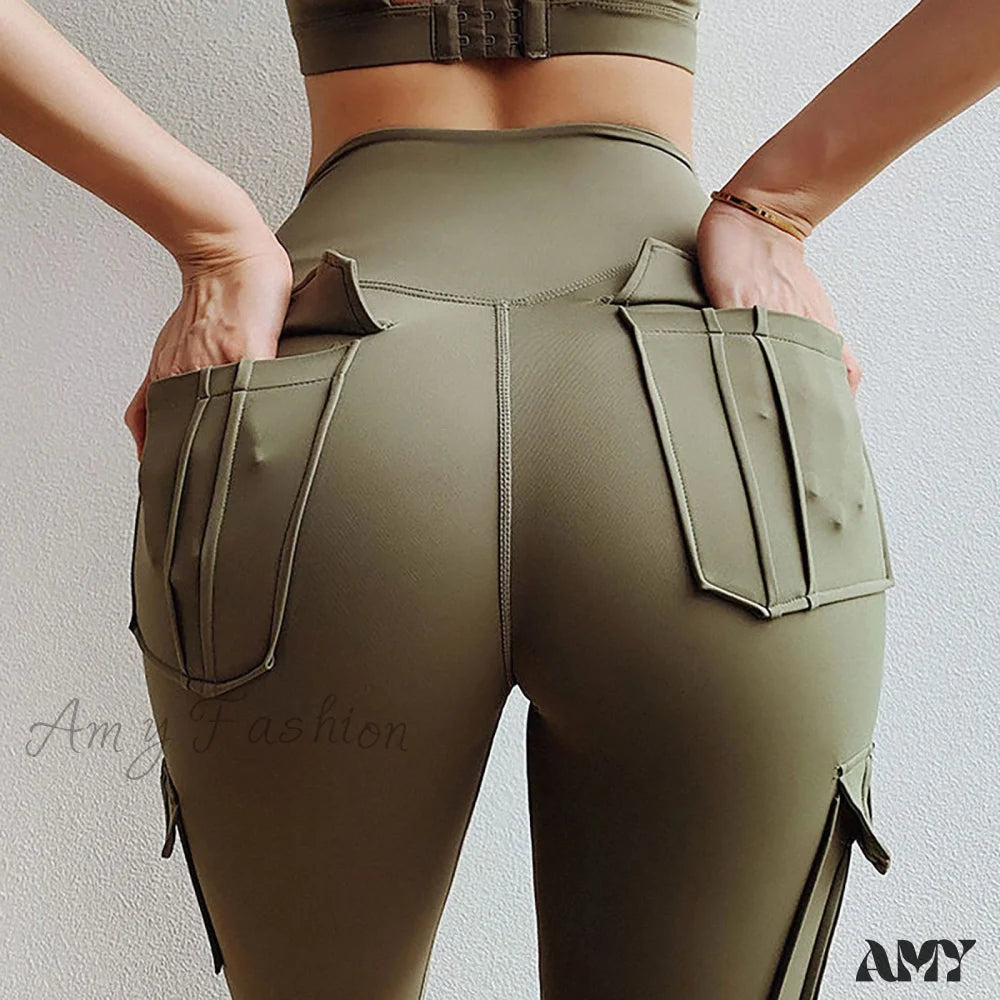 Cargo Pants with Cargo Pockets for Hunting -Amy Fashion - Fitness Riding Pants Yoga Pants