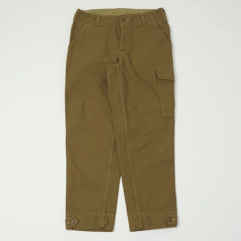 Cargo Pants with Cargo Pockets for Beach -Freewheelers Aviators Trouser - Yarn-Dyed Dark Beige