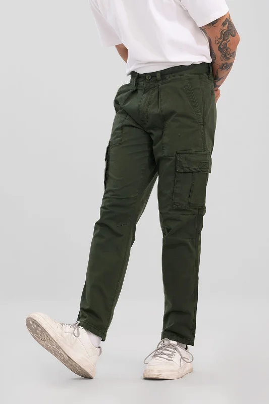 Lightweight Cargo Pants for Summer Outdoor Adventures -Whis Olive Tapered Cargo Pant