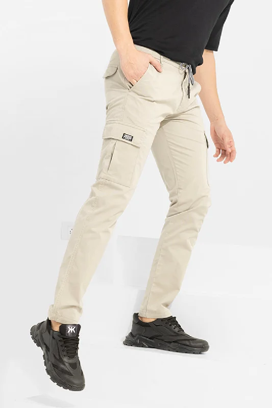 Cargo Pants with Cargo Pockets for Roofers -Stark Pastel Ivory Cargo Pant